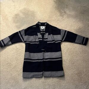Old Navy Navy and White Striped Cardigan